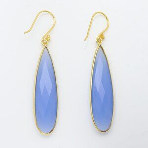 Blue Dangle Earrings Sterling Silver chalcedony Chandelier Earring